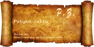 Petyka Zella névjegykártya